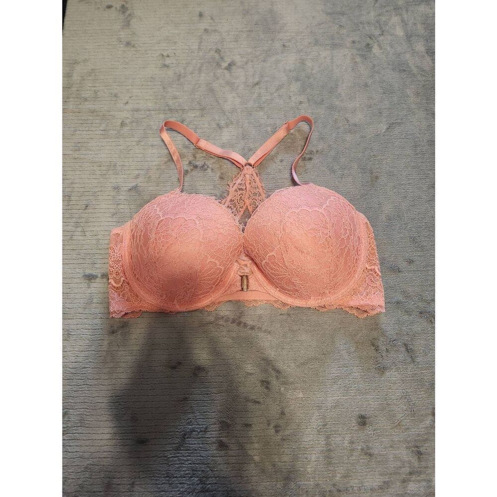Victoria's Secret Size 36D Body by Victoria Lined Demi Bra Racerback Lace Pink